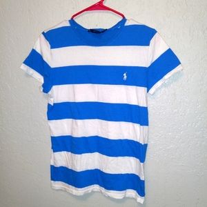 Blue and White Striped Sport Shirt